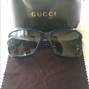Navy Blue Oversized Original Gucci Sunglasses
